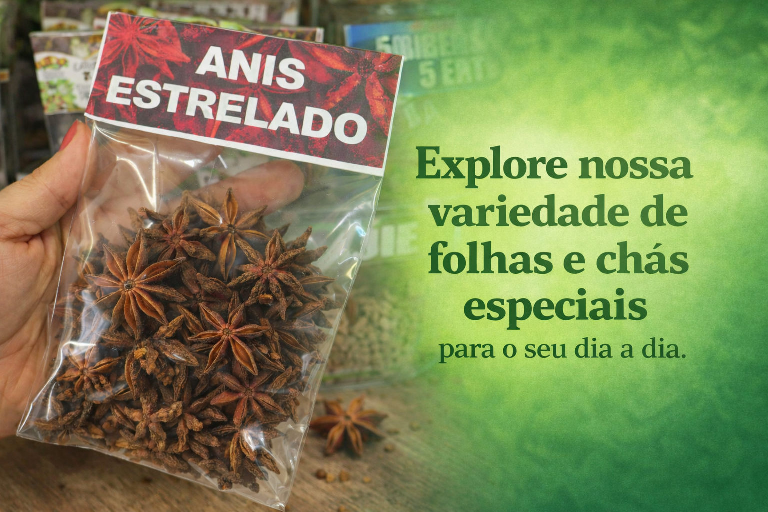 Explore nossa variedade de folhas e chás especiais